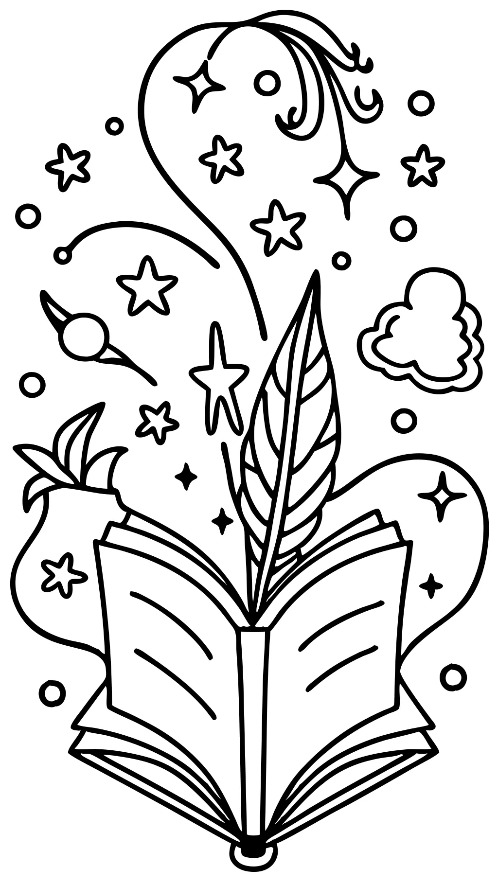 coloring page of books